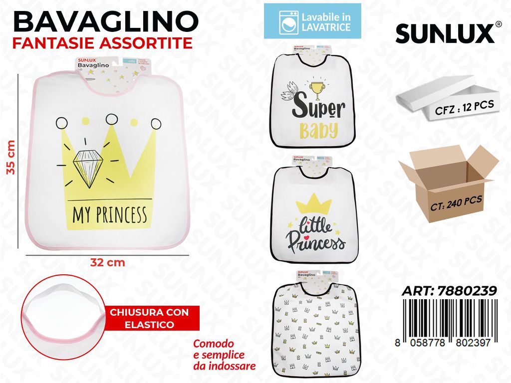 Sunlux Bavaglini per Bambini Ass. 32*35CM