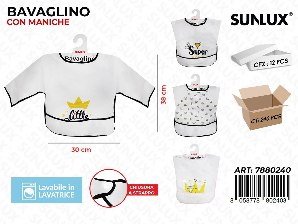 Sunlux Bavaglino c/ Maniche a Strappo Ass. 30*38CM