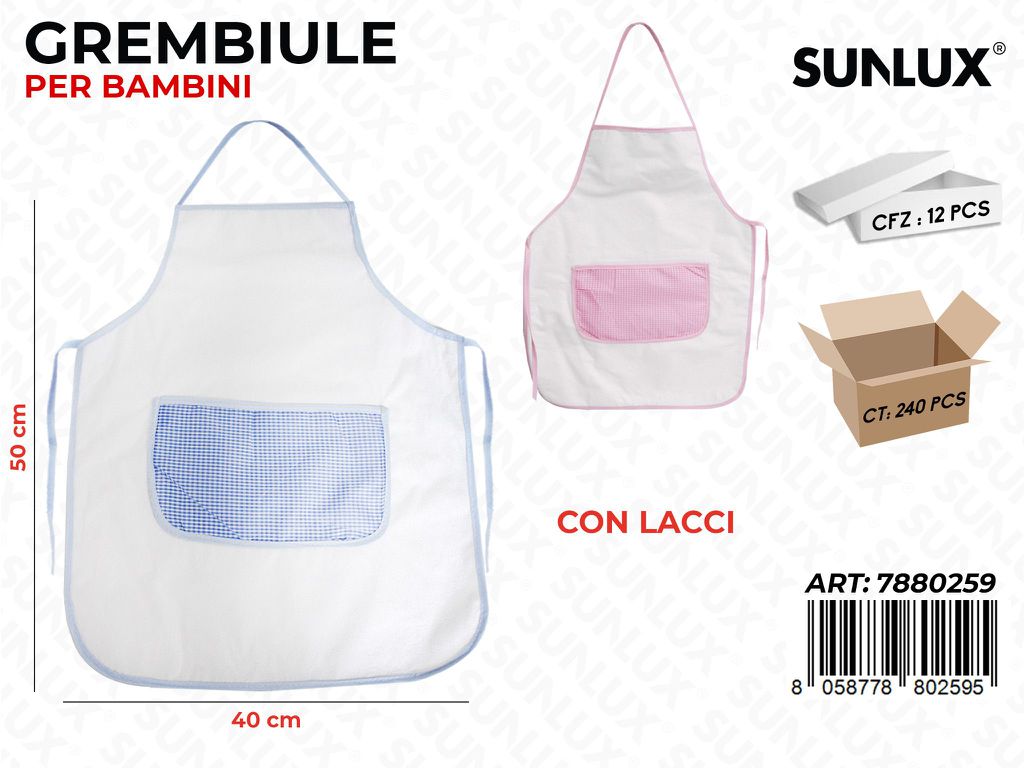 Sunlux Grembiule per Bambini Ass. 40*50CM