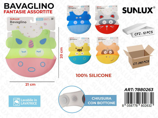 Sunlux Bavaglino Silicone c/ Bot. Ass. 21*20CM