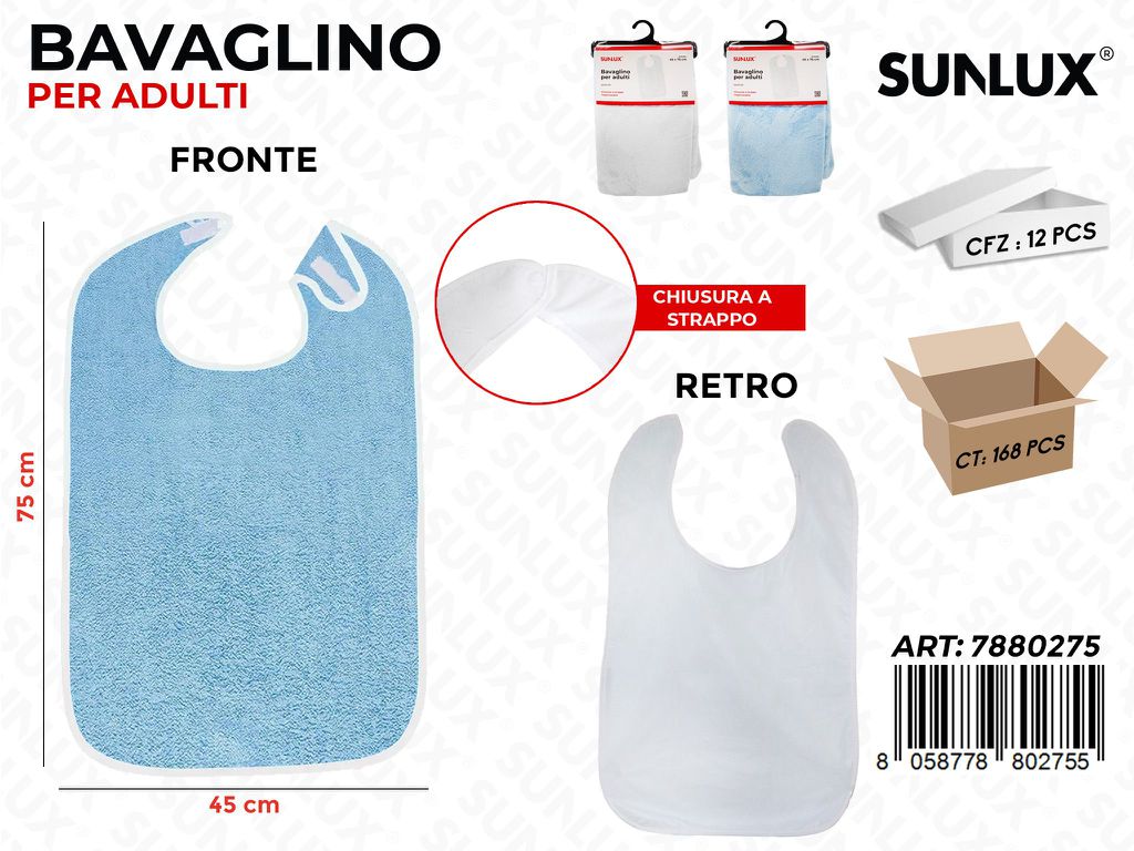 Sunlux Bavaglino Adulti a Strappo 75*45CM / Pz da 12