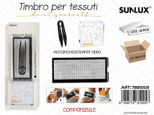Timbro per Tessuti Comp. Inch. Nero / Pz da 12