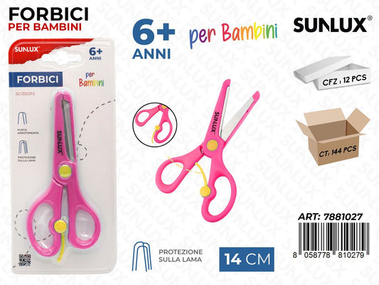 Sunlux Forbici per Bambini Rosa 14CM
