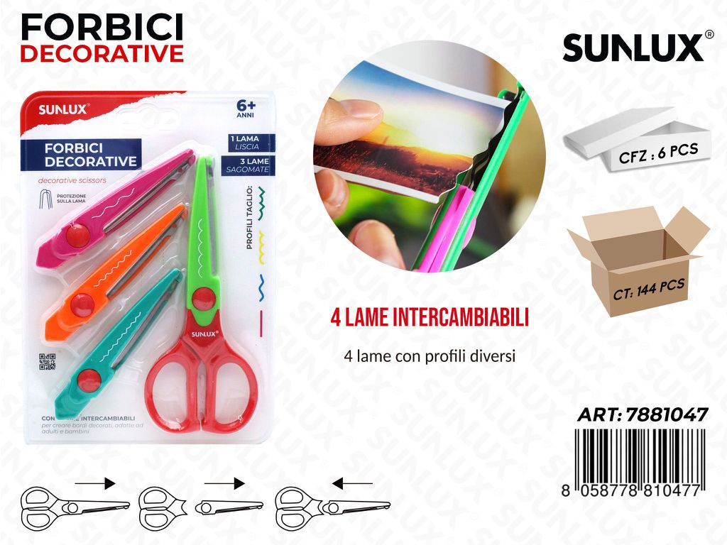 Forbici Decorative con 4 Lame