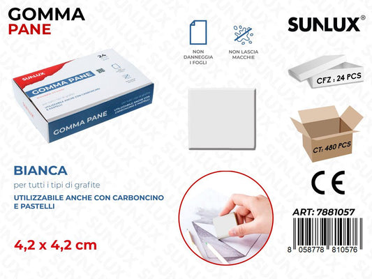 Sunlux Gomma Pane Bianca 4.2*4.2CM