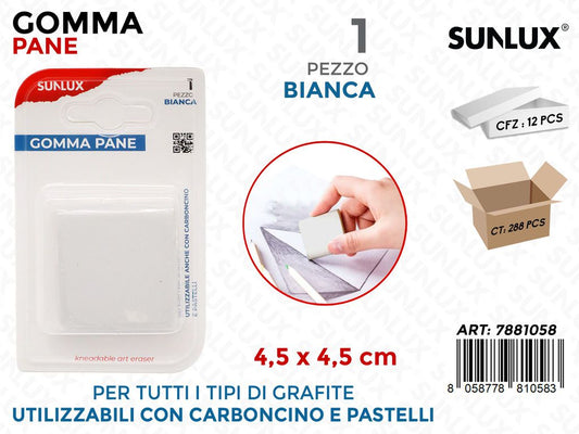 Sunlux Gomma Pane Bianca 4.5*4.5CM