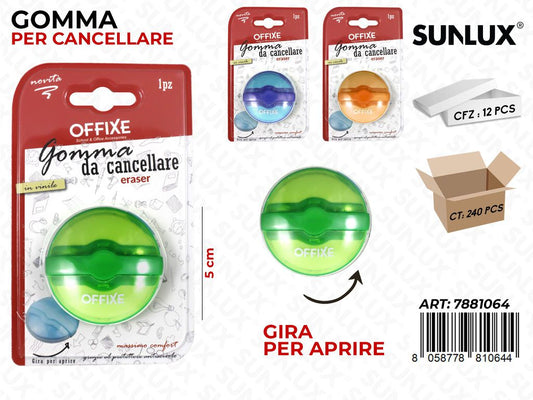 GOMMA DA CANCELLARE 5CM COL. ASS. /PZ DA 12**