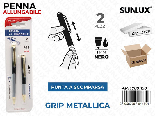 Penna Allungabile Nero 1MM 2PCS
