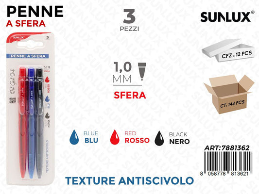 Bl. Penne a Sfera Oil Gel Col. Ass. 3PCS