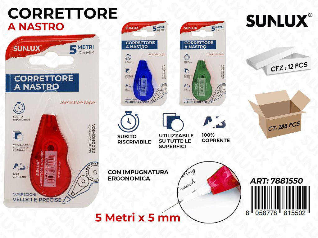 Bl. Correttore a Nastro Col. Ass. 5MM*5MT