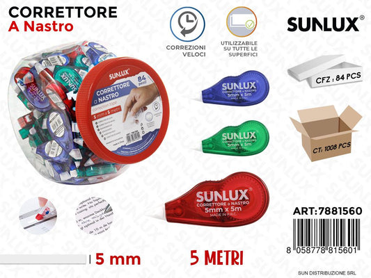Bar. Correttore a Nastro Ass. 5MM*5MT