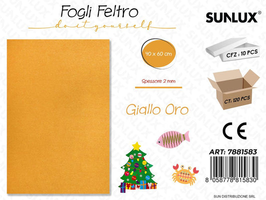 Fogli di Feltro Giallo Oro 40*60CM 2MM