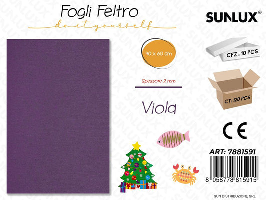 Fogli di Feltro Viola 40*60CM 2MM