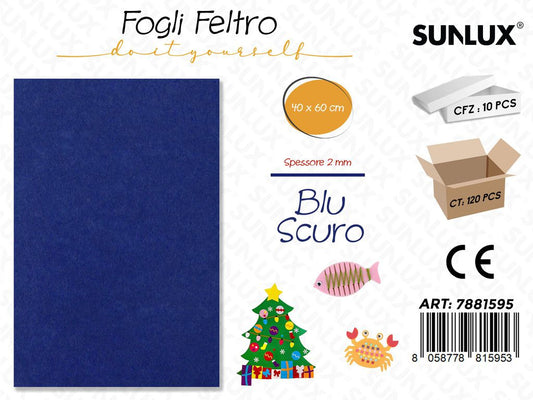 Fogli di Feltro Blu Scuro 40*60CM 2MM