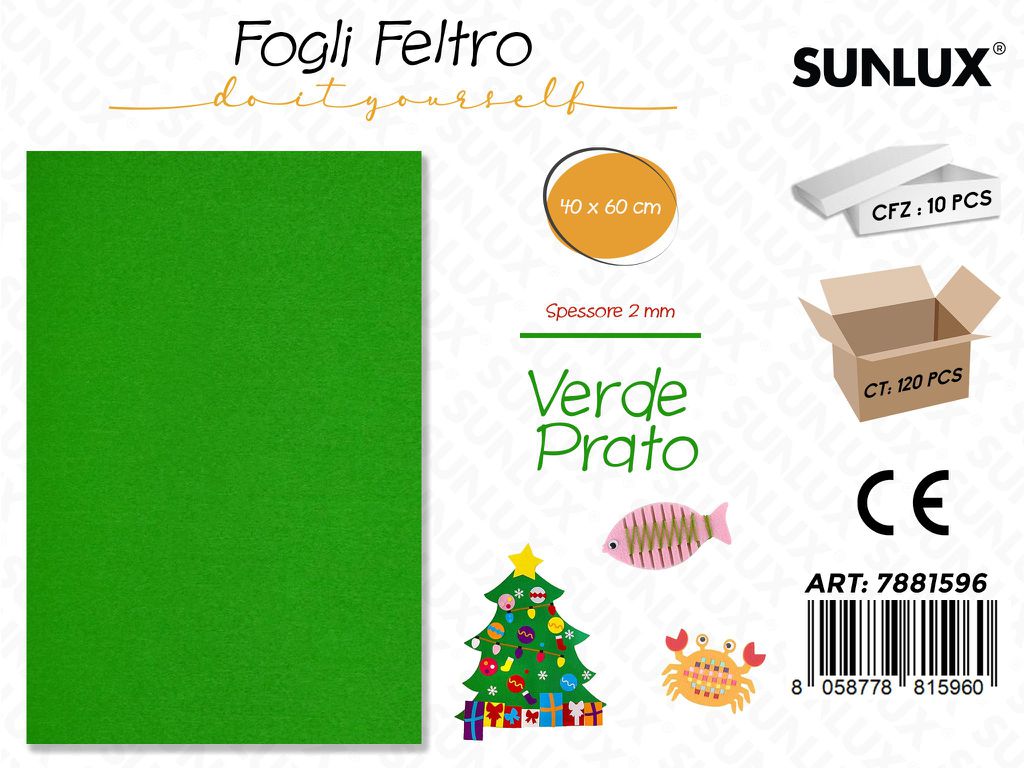Fogli di Feltro Verde Prato 40*60CM 2MM