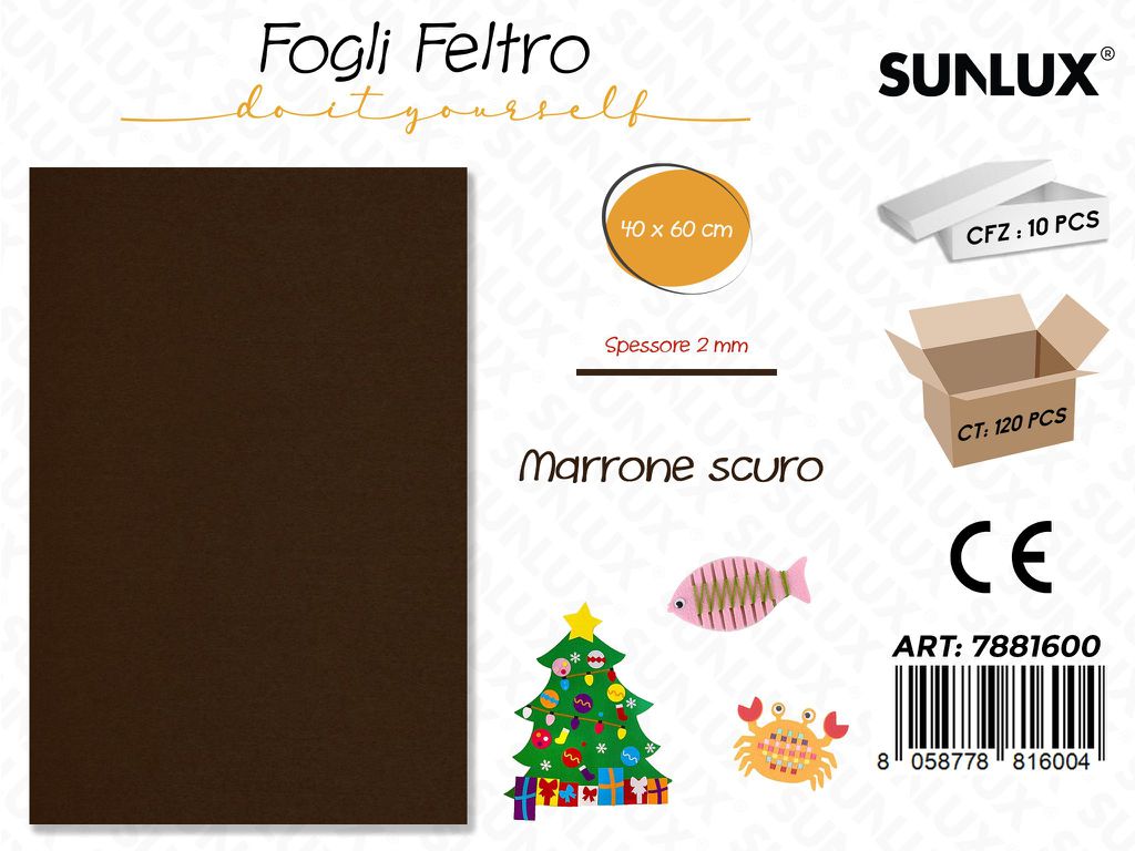 Fogli di Feltro Marrone Scuro 40*60CM 2MM