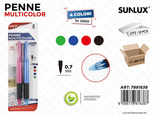 Bl. Penne Multicolor 4COLORI 2PCS 0.7MM