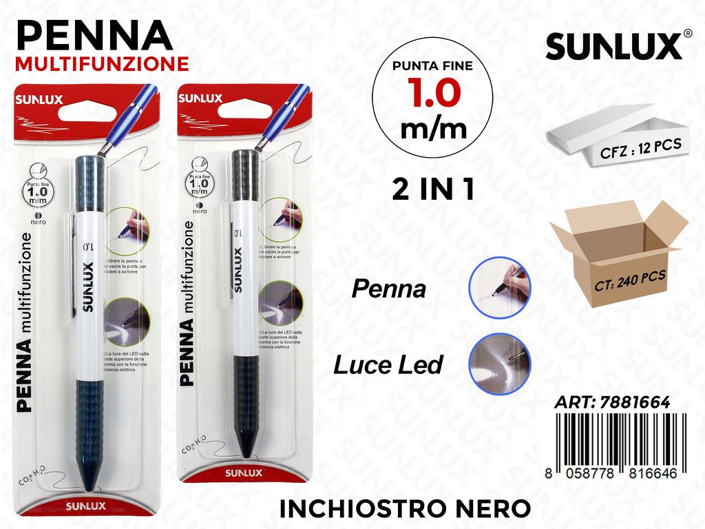 Penna Multifunzione 2IN1 Blu/Nero