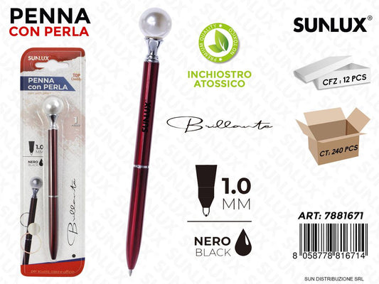 Penna Cpn Perla Rosso Inch. Nero 1.0MM