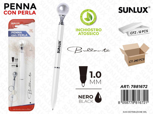 Penna Cpn Perla Bianco Inch. Nero 1.0MM