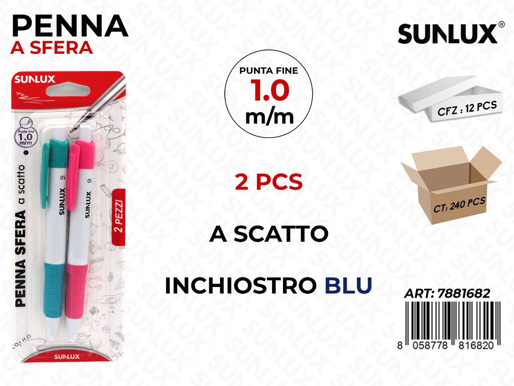 PENNA A SCATTO BLU ASS. 2 PCS /PZ DA 12**CFZ