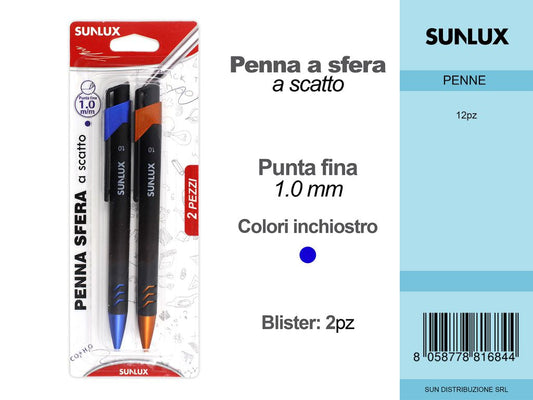 Penna a Scatto Blu Ass. 2 Pcs