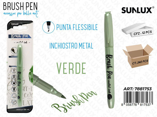 Bl. Brush Pen Calligrafia Verde Metal