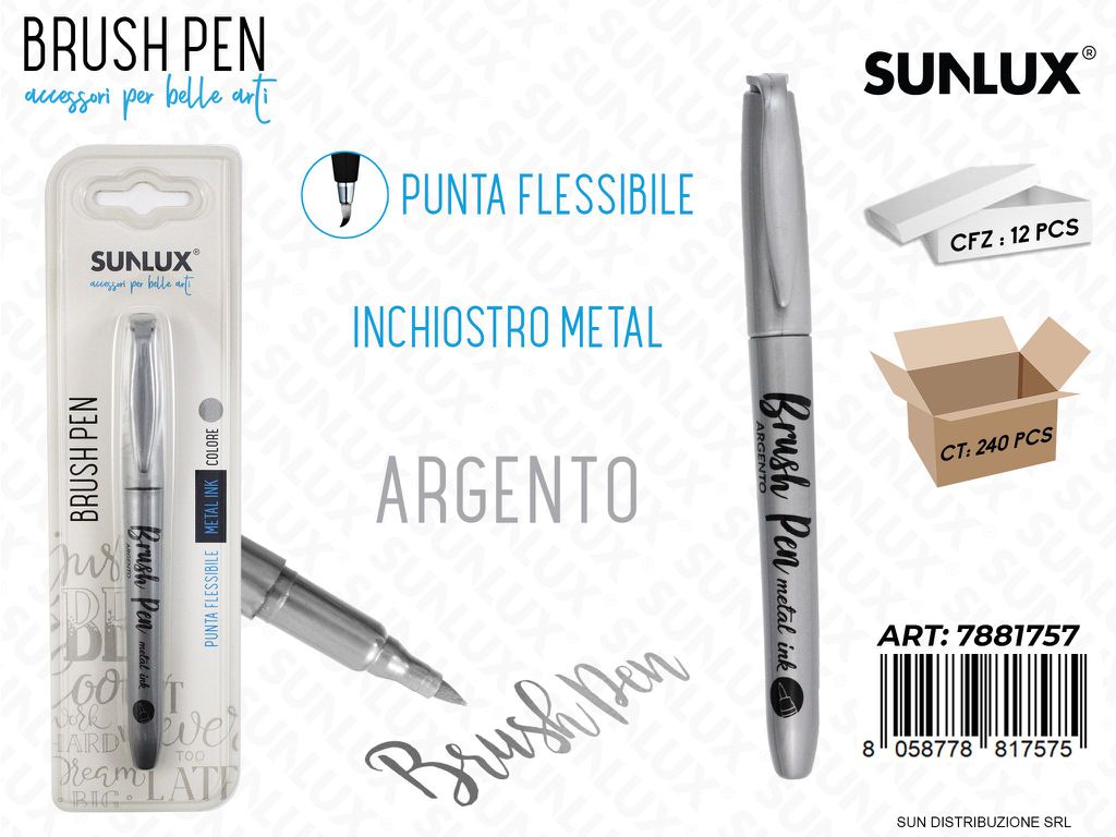 Bl. Brush Pen Calligrafia Argento Metal