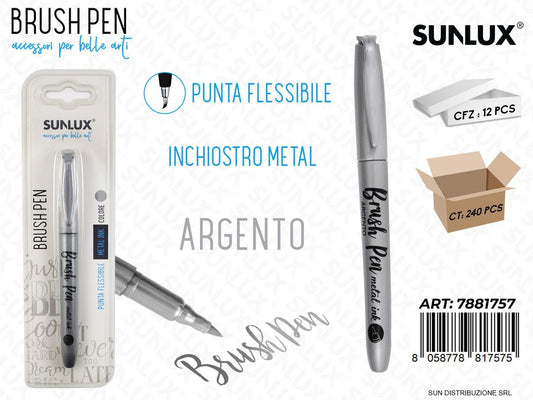 Bl. Brush Pen Calligrafia Argento Metal