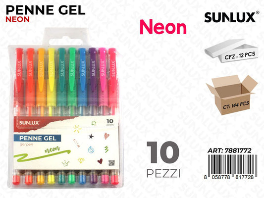 Sunlux Penne Gel Neon 10PCS