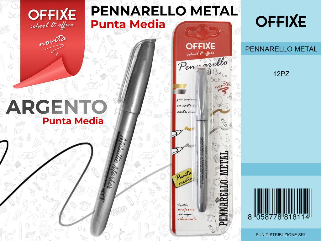Bl. Pennarello Metal Argento P.media 1PC-