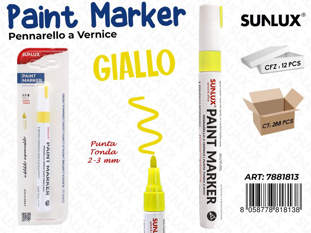 Bl. Pennarello a Vernice Giallo 2-3MM