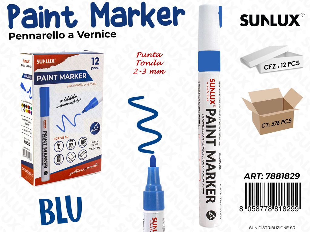 Pennarello a Vernice Blu 2-3MM