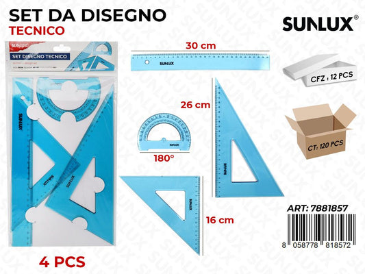 Set da Disegno Tecnico 4PCS Mis. Ass.