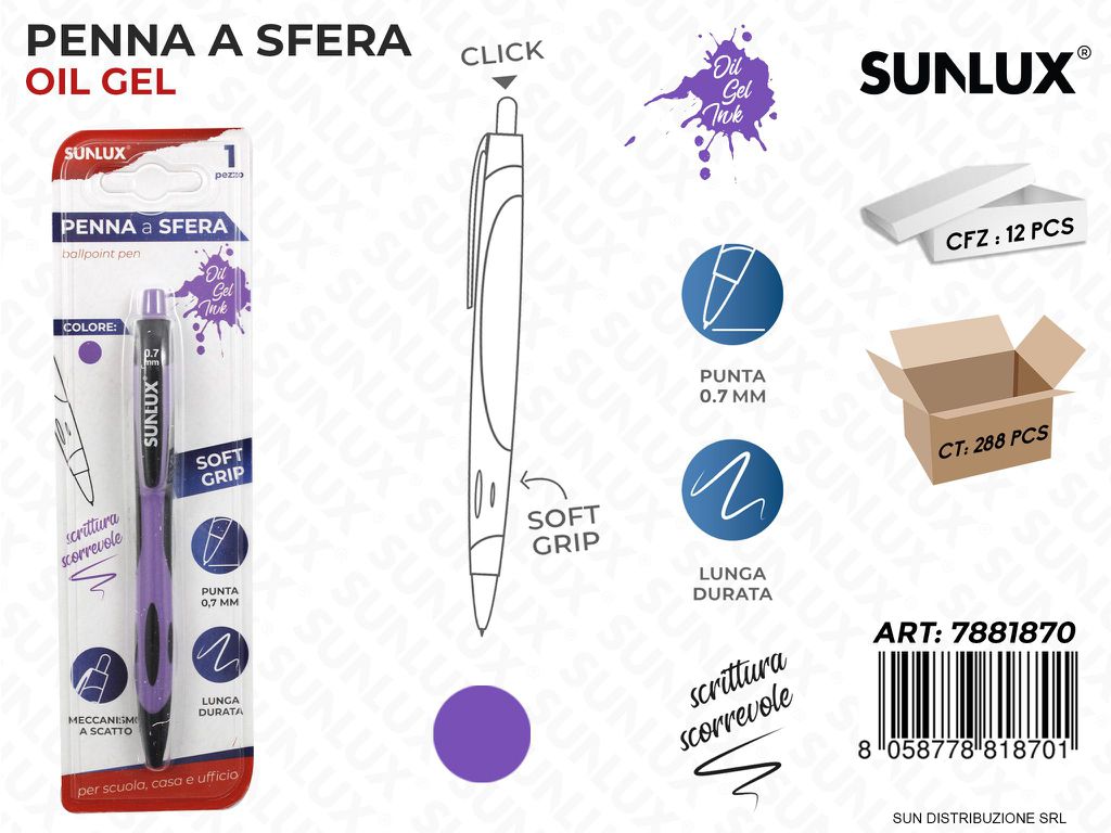 Bl. Penna a Sfera Click Ad Olio Viola 0.7MM
