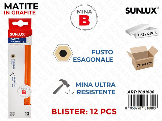 Ast. 12 Matite di Grafite B