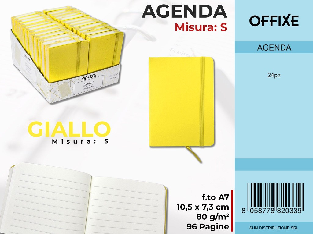 Agenda a Righe A7 Giallo 7.4X10.5 Cm