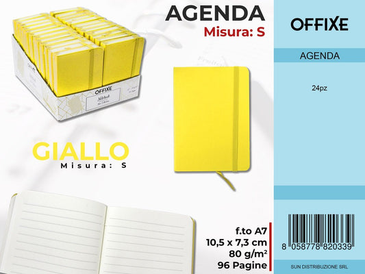 Agenda a Righe A7 Giallo 7.4X10.5 Cm