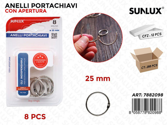 Bl. Anelli Portachiavi 8PCS D.25MM