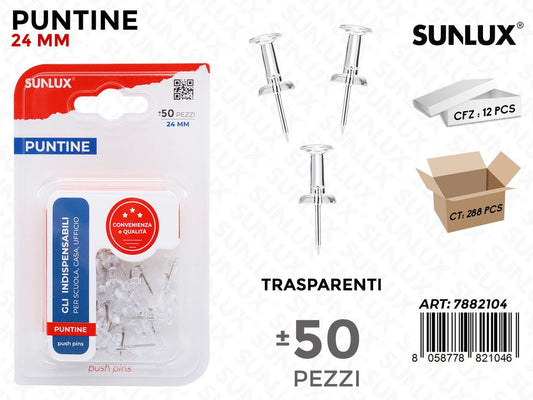 Bl. Puntine Trasp. 50PCS 24MM