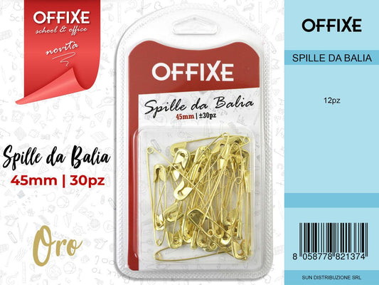 Blister 30 Pz Spille da Balia 45MM Oro