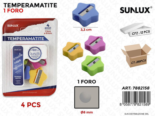 BL. TEMPERAMATITE 1 FORO 4PCS COL. ASS. /PZ DA 12**