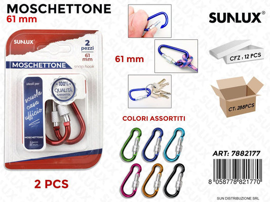 Bl. Moschettone Col. Ass. 2PCS 61MM