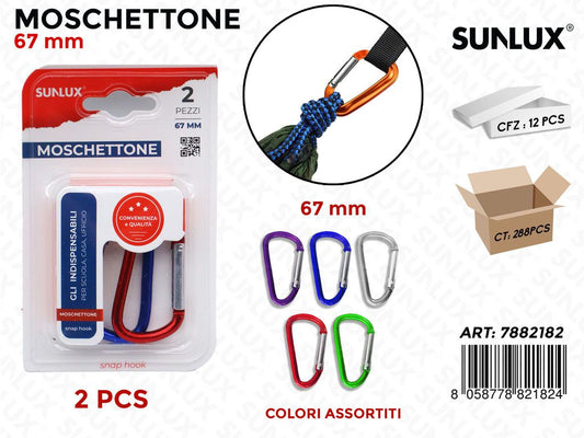 Bl. Moschettone Col. Ass. 2PCS 67MM
