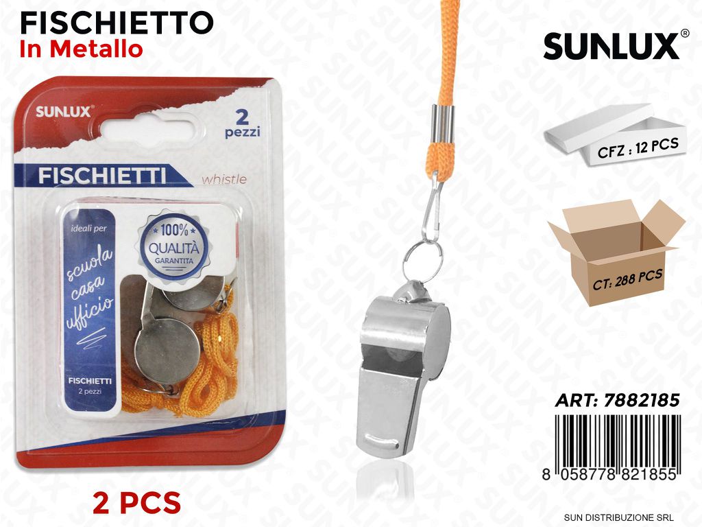 Bl. Fischietti in Metallo 2 Pcs