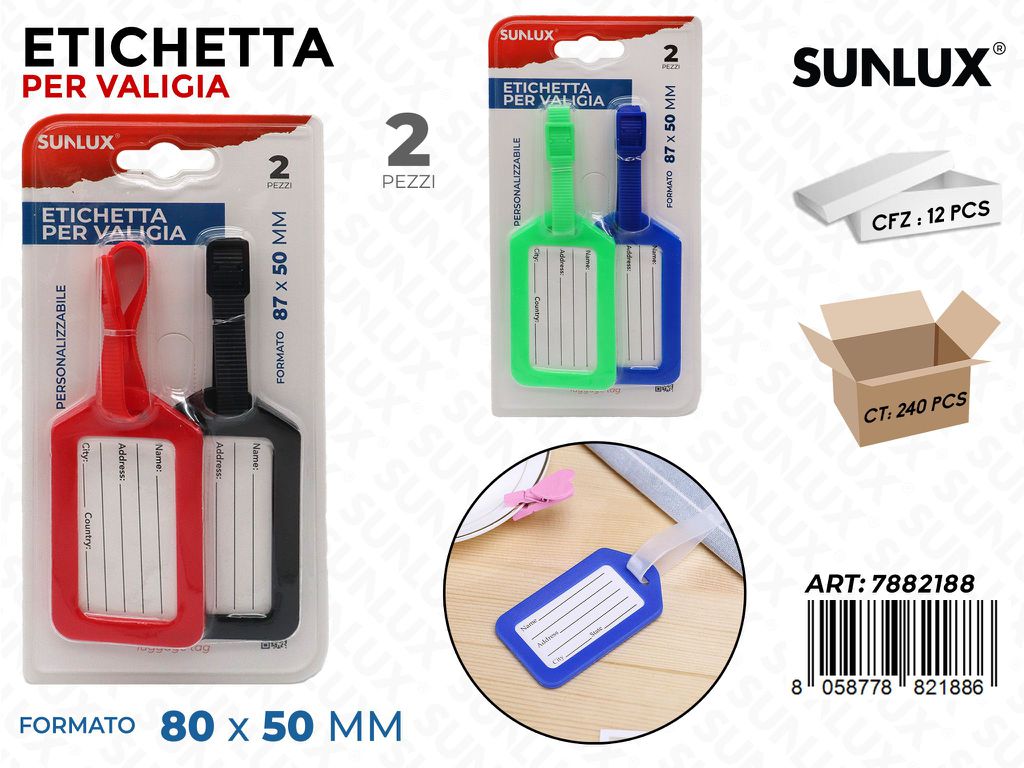 Etichette per Valigia Ass. 87*50MM 2PCS