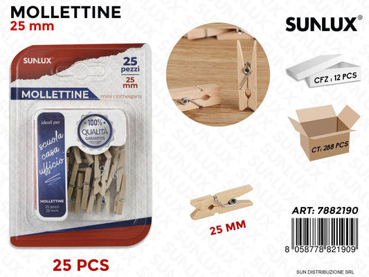 Bl. Mollettine Legno 25PCS 25MM