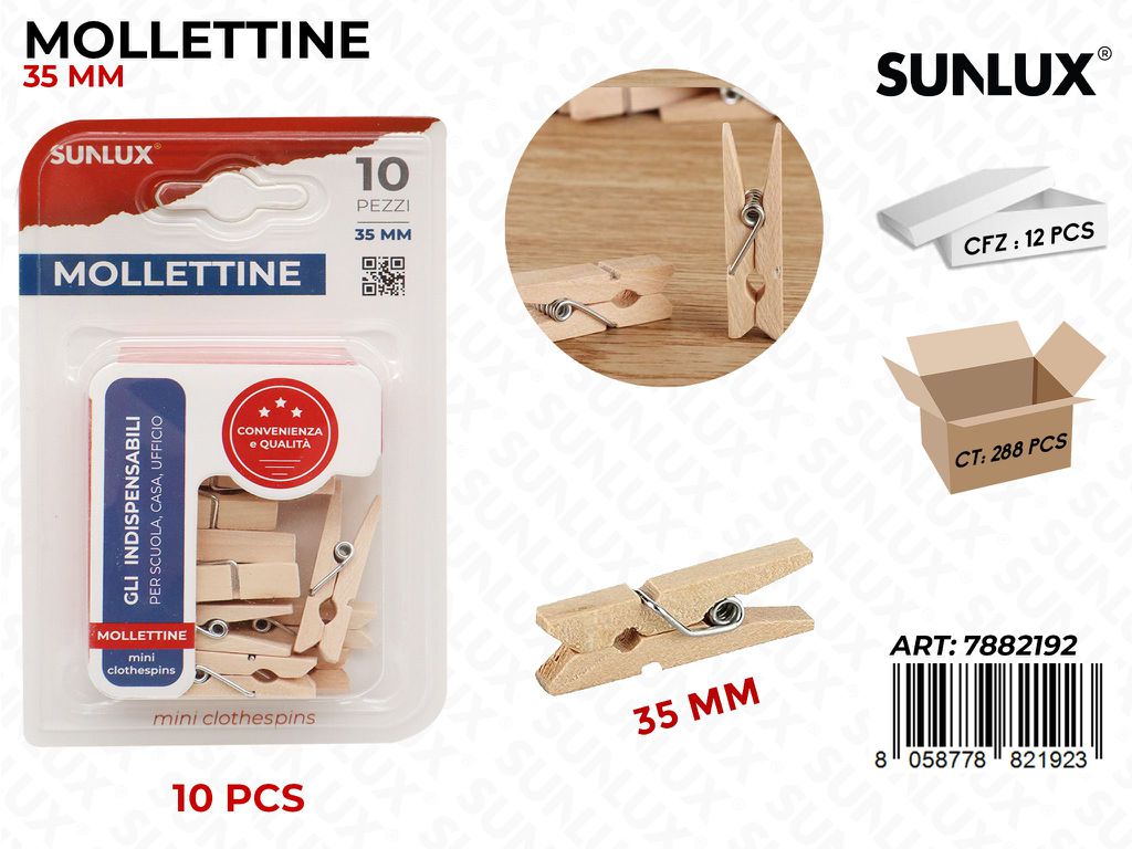 Bl. Mollettine Legno 10PCS 35MM