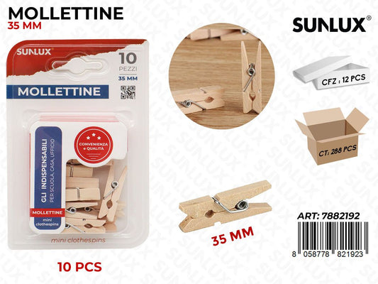 Bl. Mollettine Legno 10PCS 35MM