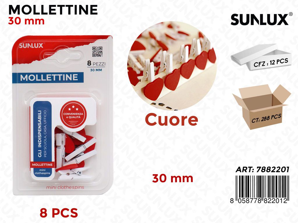 BL. MOLLETTINE CUORE 8PCS 30MM /PZ DA 12**